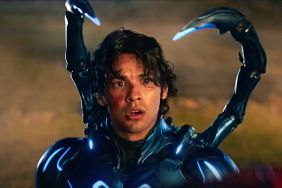 Jaime Reyes looking shocked in his Blue Beetle costume.