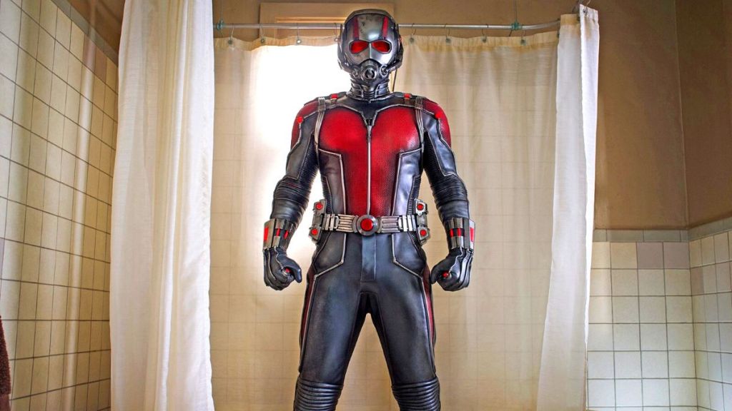 Ant-Man standing in a bathtub