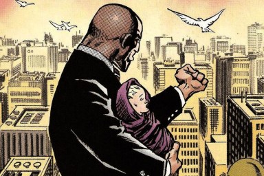 Lex Luthor with infant daughter Lena