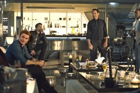 Thor, Steve Rogers, Clint Barton, Tony Stark, and James Rhodes hang out after a party in Avengers Tower in Age of Ultron.