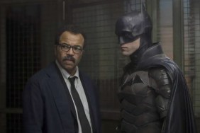 James Gordon (Jeffrey Wright) and Batman (Robert Pattinson) in 2022's The Batman.