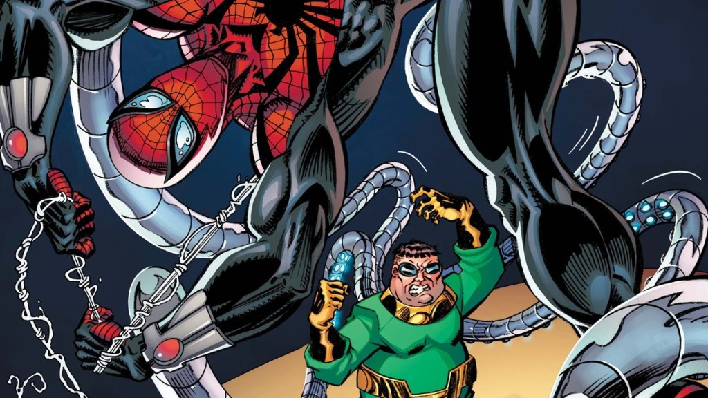 Spider-Man fights Doctor Octopus in Superior Spider-Man 4 cover by Sam De La Rosa