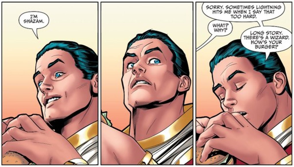 The Captain carefully says Shazam