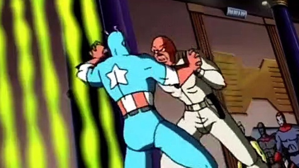 Captain America and Red Skull in Spider-Man animated series