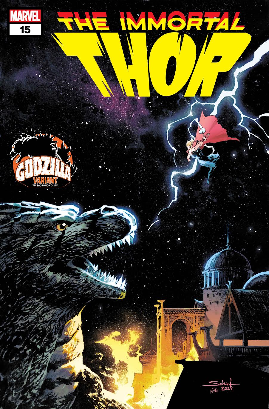 Godzilla Battles Thor, Deadpool, & More in New Marvel Variant Covers