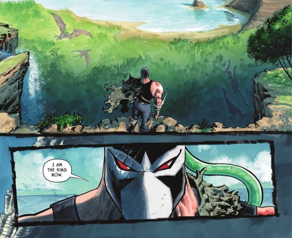 Bane on Dinosaur Island in Batman and Robin 11