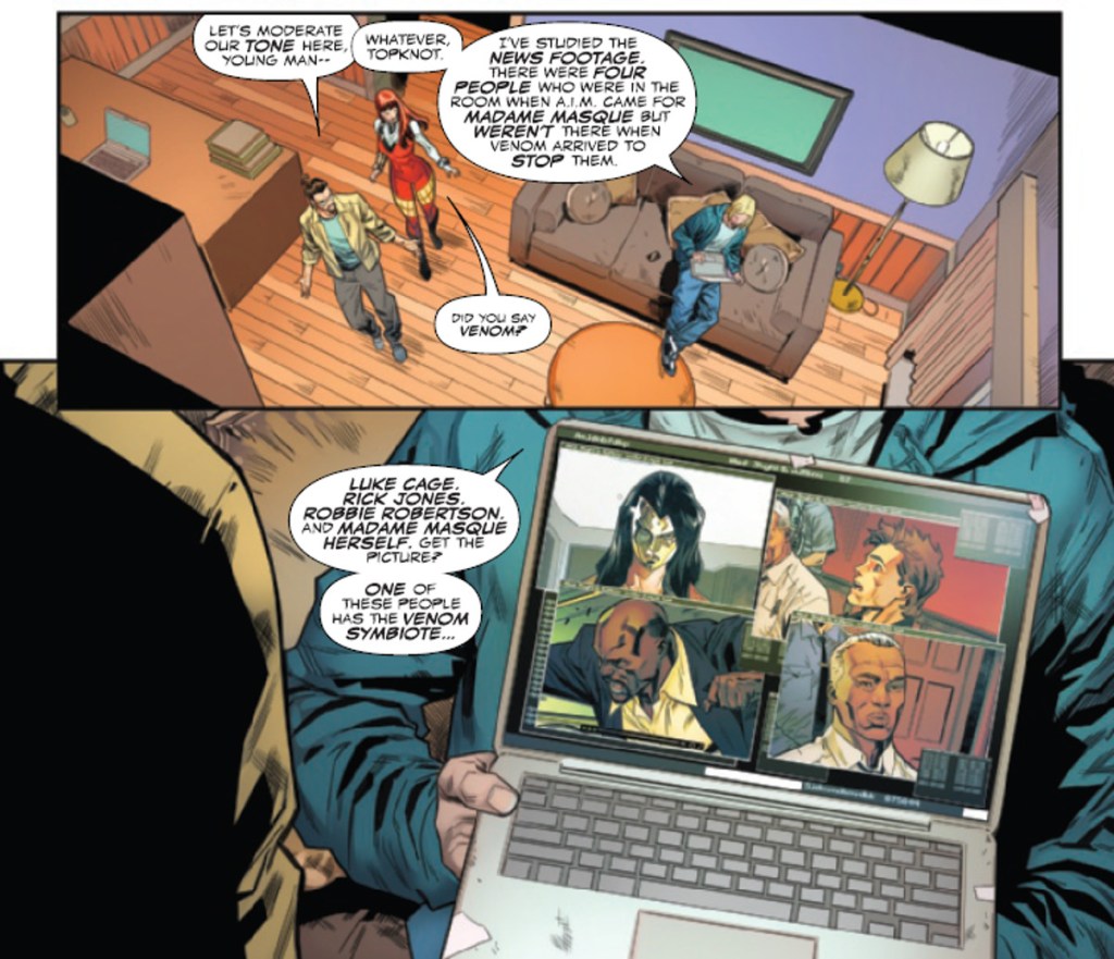 Dylan Brock outlines suspects in All-New Venom 1