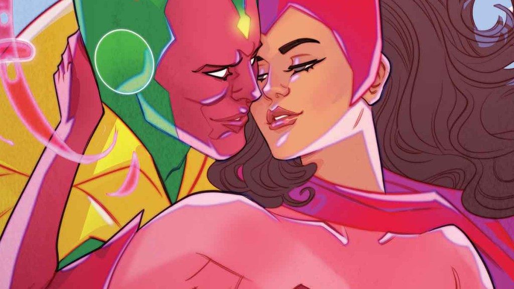 Vision and Scarlet Witch 1 cover by Marguerite Sauvage