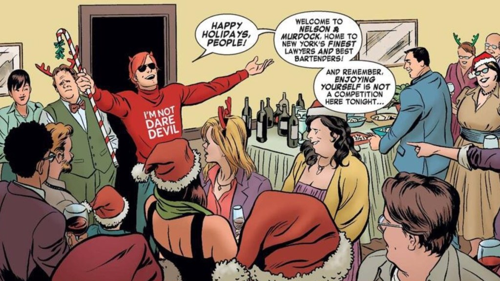 Matt Murdock at Christmas Part in Daredevil #8