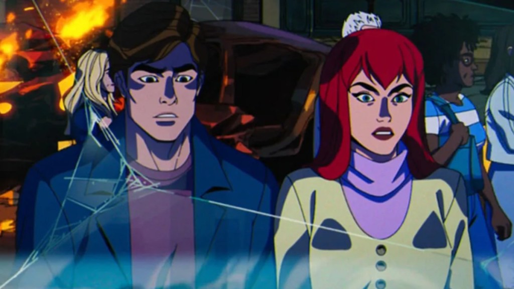 Spider-Man '94 cameo Peter Parker and Mary Jane Watson in X-Men '97
