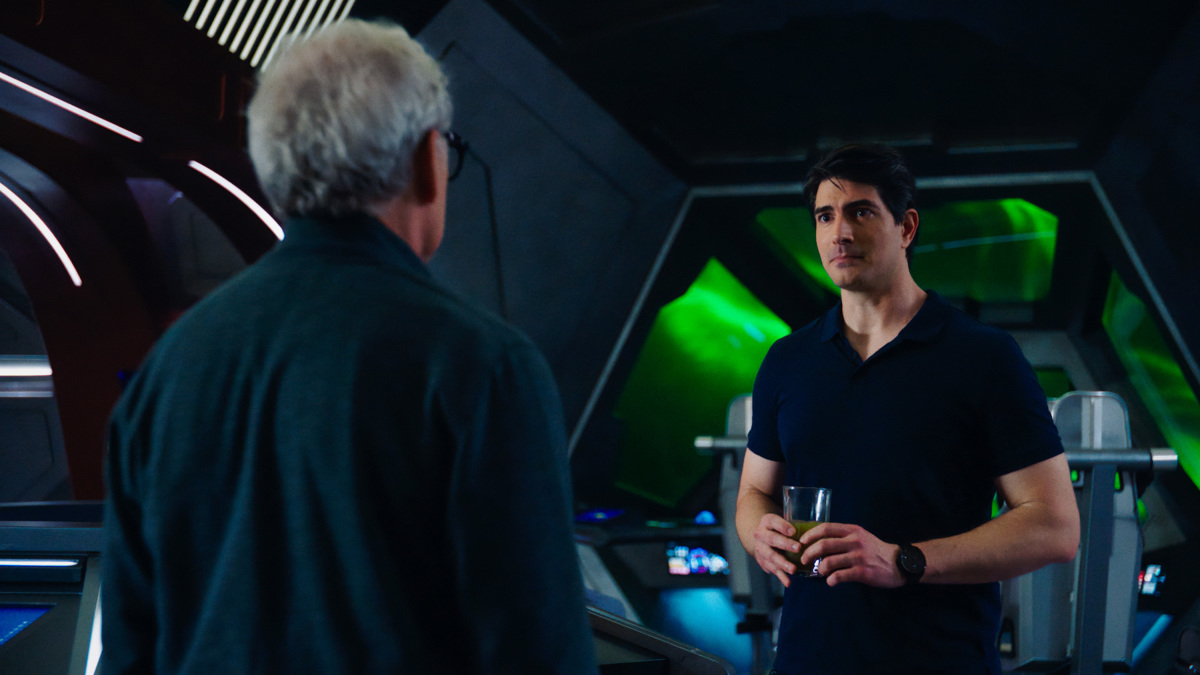 Victor Garber as Professor Stein and Brandon Brandon Routh as Ray Palmer/Atom