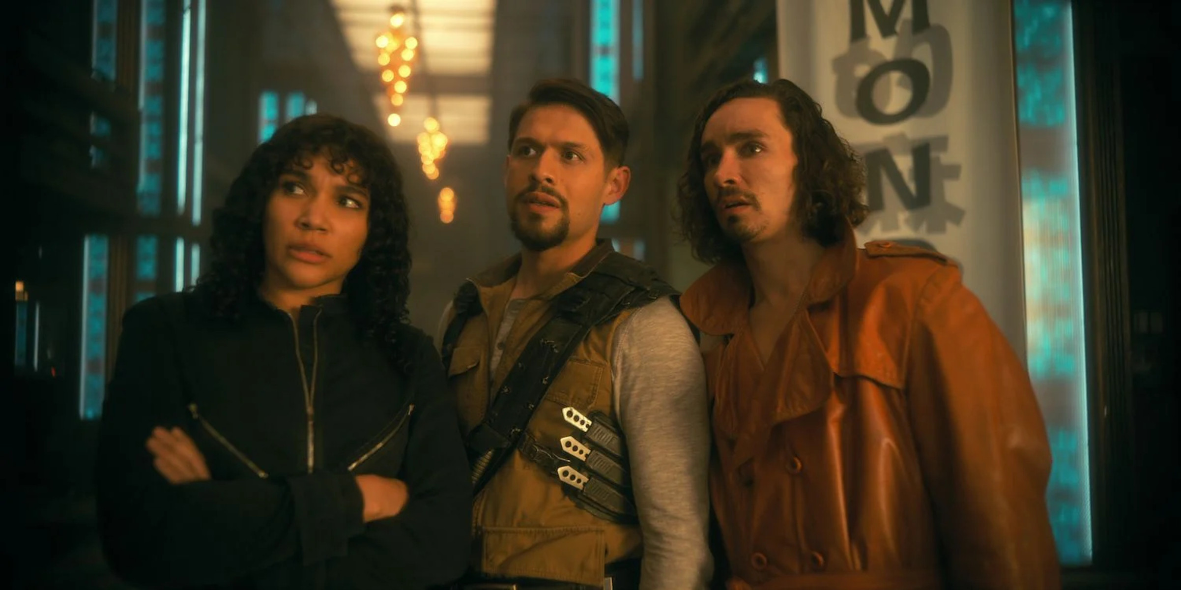 Allison (Emmy Raver-Lampman), Diego (David Castañeda), and Klaus (Robert Sheehan)