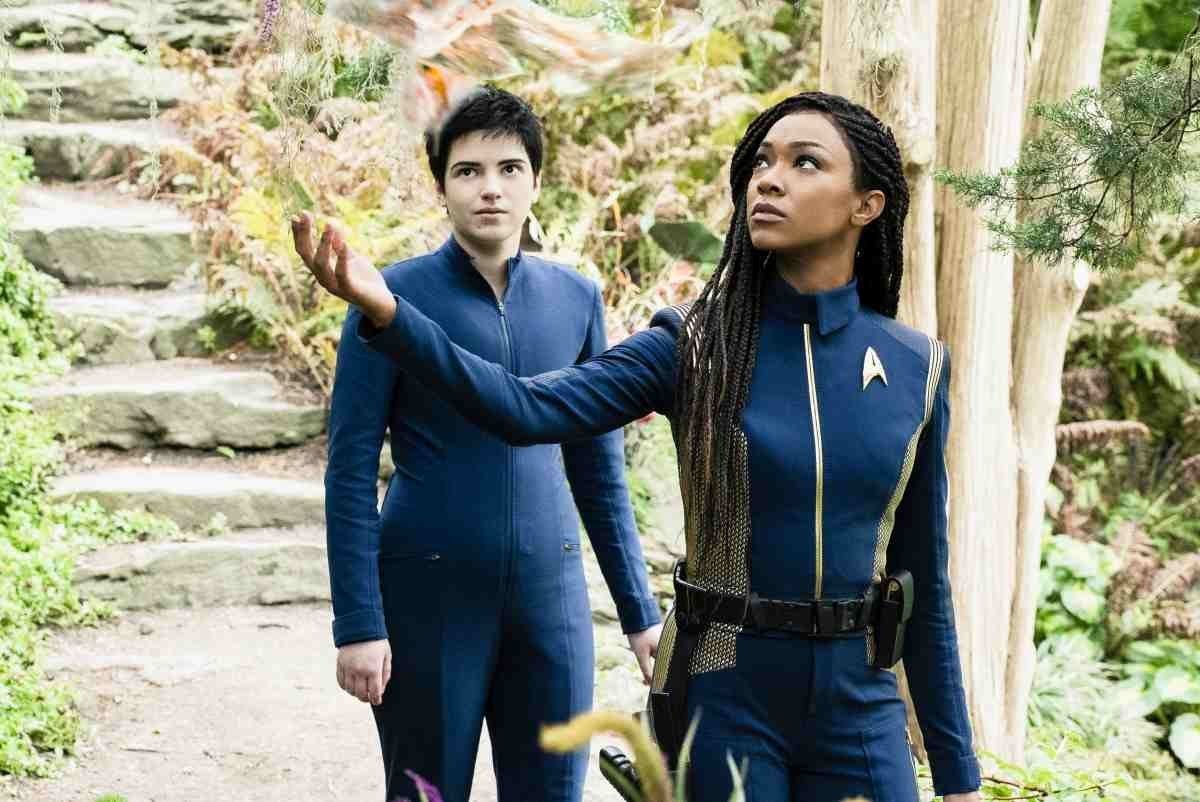 Blu del Barrio as Adira and Sonequa Martin-Green as Burnham