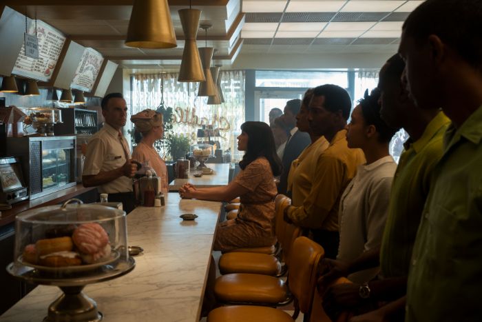 Allison Taking a Seat in a Diner in Dallas in the '60s