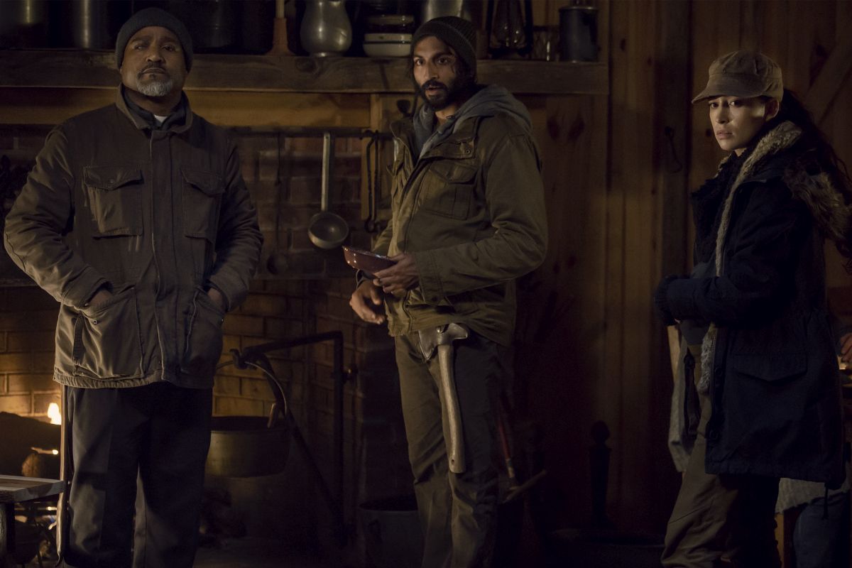 Seth Gilliam as Father Gabriel Stokes, Avi Nash as Siddiq, Christian Serratos as Rosita EspinosaÂ - The Walking Dead _ Season 9, Episode 16 - Photo Credit: Gene Page/AMC